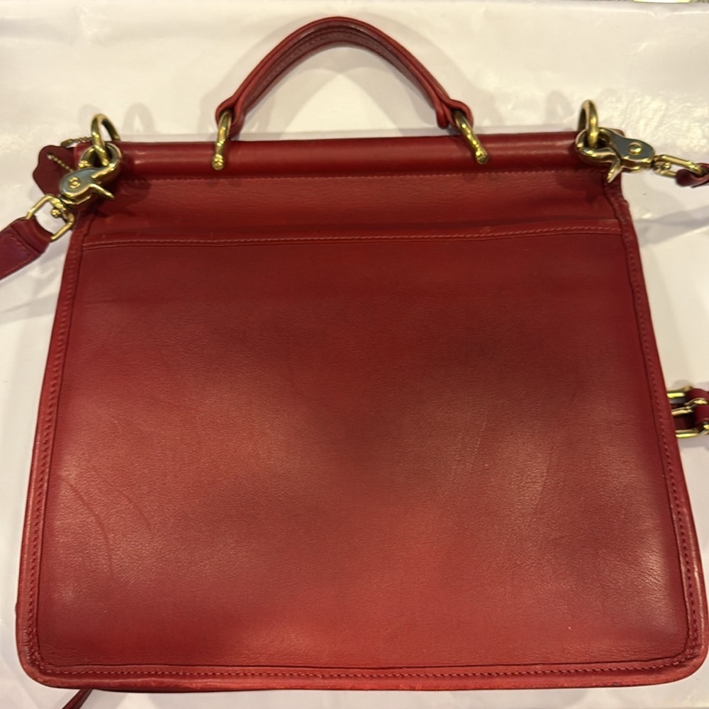 Vintage Coach Willis Top-Handle Crossbody Shoulder Bag Purse # 9927 ( Red ) - Picture 7 of 14